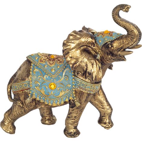 Signes Grimalt Figura De Elefante Figuras  Elefante S Africanas Y Elefantes Dorado 8x18x17cm 36586 (1/4)