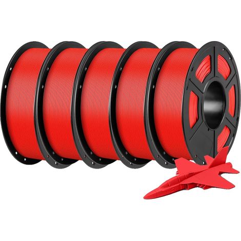 Filamento PLA, 5 kg, ecologico, rosso (1/2)