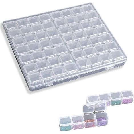 56-Compartment Jewelry Storage Box – Eco-Friendly PP Plastic – Dimensions 21 x 17.4 x 2.5 cm – Removable Dividers (1/5)