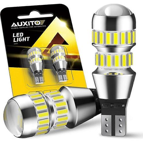 AUXITO Lot de 2 ampoules LED T15 W16W, compatibles Canbus, sans erreur, 4014, 42-SMD, 912, 921, 12 V, feu de recul de voiture, 2000 lm, 6000 K
