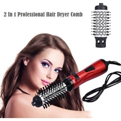 Brosse soufflante rotative tournante à brushing - 1000 Watts - 2 têtes - Air chaud/froid - 2 vitesses (1/4)