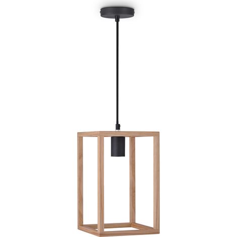 Paco Home Pendellampe Deko Wohnzimmer Hängeleuchte Esszimmer Lampe Schlafzimmer Holz E27 Holz, Pendelleuchte - Typ 4