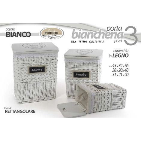 Set de 3 paniers à linge en feutre 45x34x56, 38x28x48 et 31x21x40