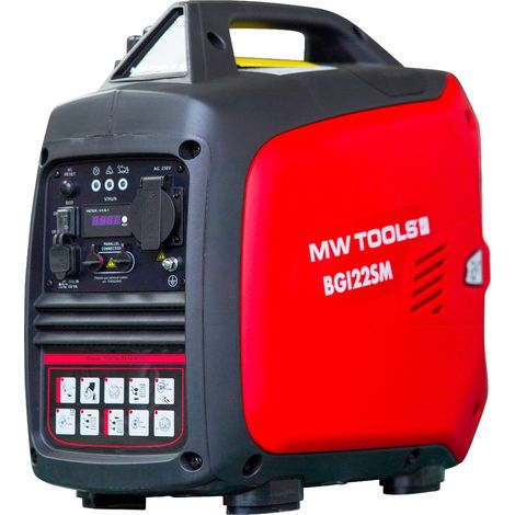 Mw Tools – Groupe électrogène inverter essence silencieux 2 kW 230 V – Moteur Euro V 4 temps – 62 dB – 18 kg – BGI22SM (1/5)