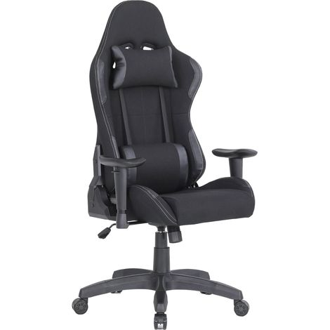 Sedia da Gaming Ergonomica 72x57x134 cm in Tessuto Nera