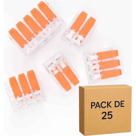 25 Bornes de Raccordement à Levier- 2, 3 et 5 pôles, 40A, 6mm² - LT-612-613-615
