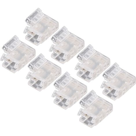 connecteurs en forme de L pour ruban LED, 4 broches, 10 mm, transparents, sans espace et sans soudure, adaptateurs pour LED COB