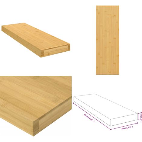 Étagère murale 60x20x4 cm bambou - Étagère Murale - Étagère Bambou - Rangement Mural - Décoration Murale - Étagère Flottante - Home & Living (1/5)