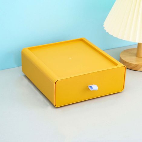 Boîte De Rangement Pour Bureau - Tiroir Empilable En PP - Pour Accessoires De Bureau Et Documents Au Format A4 - Capacité Élevée - 1 Pièce (1/5)