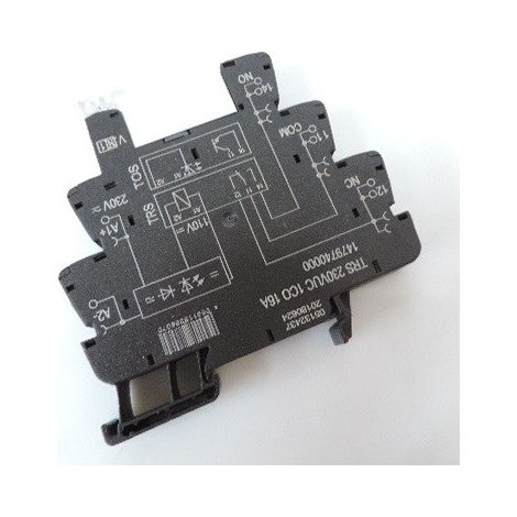 Interface relais modulaire 16A bobine 230V 1 contact inverseur LED verte 250V AC raccord vissé TRS 230VUC 1CO 16A WEIDMULLER