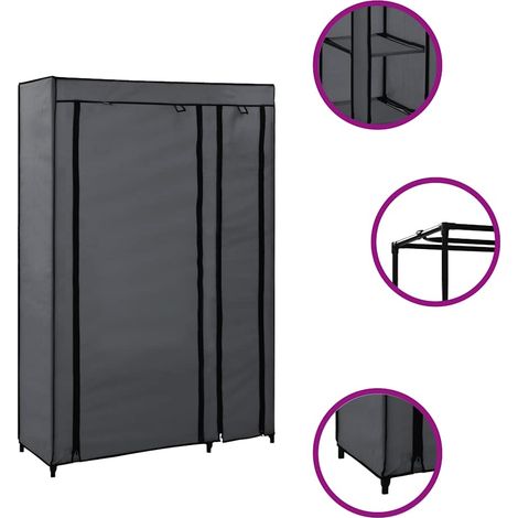 Maison Exclusive - Armadi Pieghevoli 2 pz Grigi 110x45x175 cm in Tessuto
