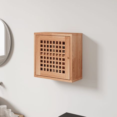 Armoire murale Armoire de rangement - Style Contemporain 42x18x42 cm Bois massif de noyer BV541270 - BonneVie (1/5)