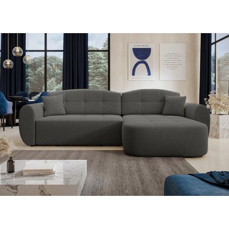 AX LIVING Ecksofa mit Schlaffunktion Nubio 282 cm breit – graue Eckcouch
