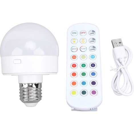 Ortviai Ampoule LED Rechargeable E26 avec Télécommande, Dimmable RGB et Fonction Minuterie pour Chambre