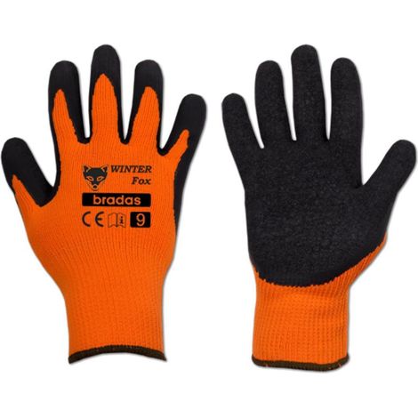 Profi Winter-Arbeitshandschuhe Latexbeschichtung orange 9 (1/2)