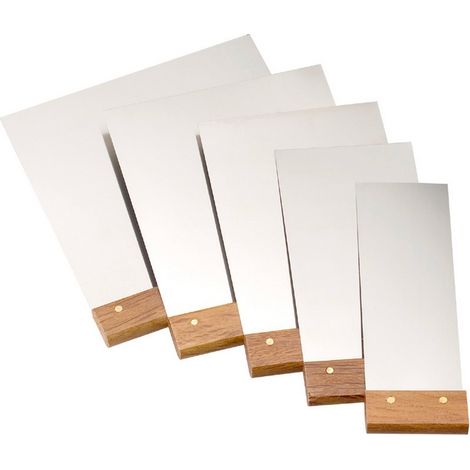 Set di 5 spatole da carrozziere Kapriol misure 40-60-80-100-120 mm manico legno