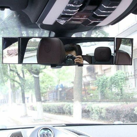 Rétroviseur Intérieur - Grand Angle - Pour Voiture - 3 Miroirs - Réglable 360° - Avec Clip Universel - 1 Pièce (1/4)