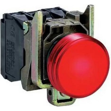 Schneider XB4BVB4 - Harmony round indicator light Ø22 - IP66 - red - integrated LED - 24V