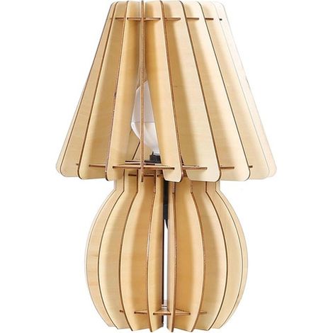 Lampada da tavolo Gino in compensato naturale Vikasa Home (1/3)
