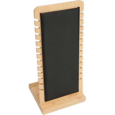 Porte-bijoux en bambou avec présentoir à colliers détachable, rangement autonome pour accessoires et parures. (1/5)