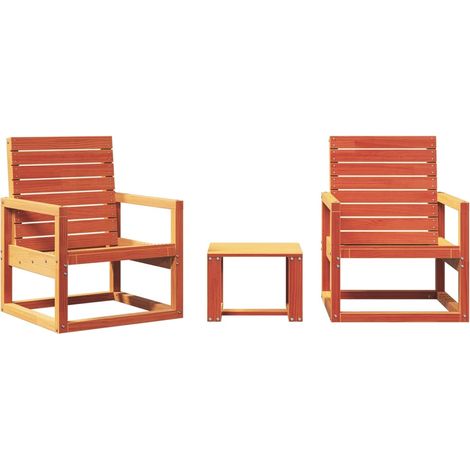 Maison Exclusive - Set Salotto da Giardino 3 pz Marrone Cera Legno Massello Pino