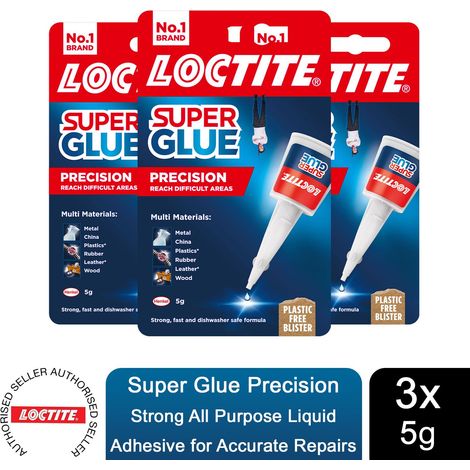 Loctite Super Glue Precision Durable & Extra Long for Multi Material 5g, 3 Pack (1/5)