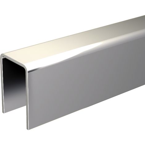 Mantion – Profil de guidage en U 25 x 17 mm galvanisé – Longueur 3000 mm – Acier pour systèmes coulissants – Rail pour portail