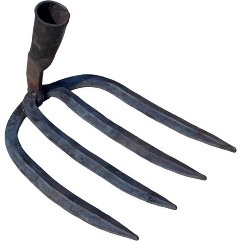 vierzackiger Rechen, Reetharke, Schaufel, Rasengeräte, Rechen, Grubber, Jäten, Gartenarbeit, Gartenrechen, Rechenwerkzeug, schwarzer Rechenkopf (ohne Stiel)