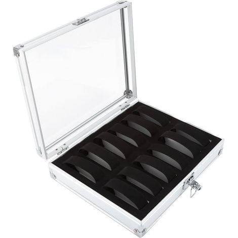 Watch Box 1Pc 6/12 Grids Aluminum Rectangle Watch Jewelry Display Storage Organizer Case Box New (12 slots) (1/5)