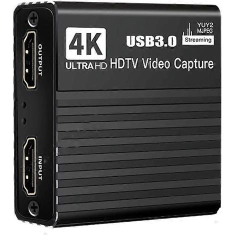 4K/1080p 60 FPS HD-Videoaufnahmegerät, Videoaufnahmekarte kompatibel mit HDTV-Kameras und PCs, USB 3.0, Live-Streaming-Recorder (1/5)