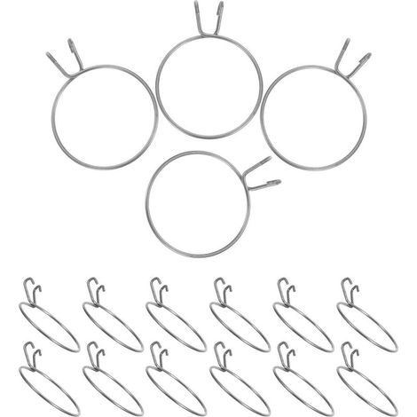 16 Pièces Crochet de Fixation en Acier Inoxydable Argenté pour Bouteille d'eau D'oiseau, Installation Sécurisée et Facile, Adapté aux Colliers de 60-65 Mm (1/5)