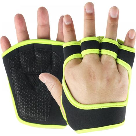 2 paires de gants de fitness, antidérapants, demi-doigts, pour entraînement en salle, yoga et musculation (1/5)