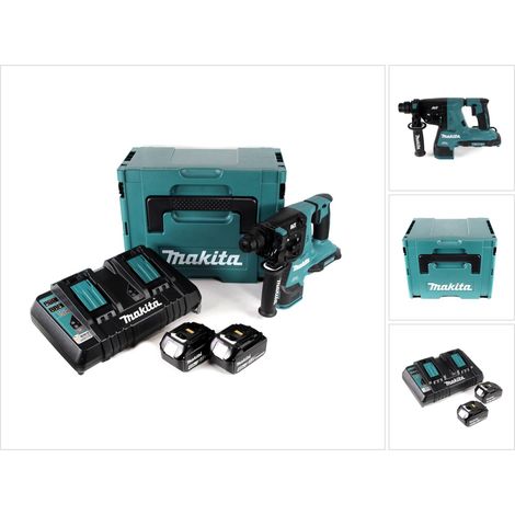 Makita DHR 280 PMJ Marteau perforateur sans fil 36V (2x18V) Brushless SDS-PLUS en Makpac + 2x 4,0 Ah batterie + double chargeur