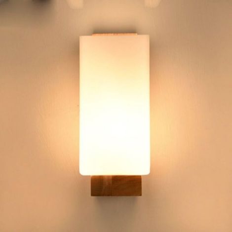 Applique murale scandinave en bois blanc – Lampe murale pour chambre, salon, couloir – Dimensions 110x150x250mm – Espace éclairage (1/5)