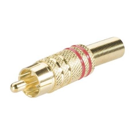 Cinch/RCA mâle, droit BKL Electronic 0101007 Nombre de pôles: 2 rouge 1 pc(s) (1/2)
