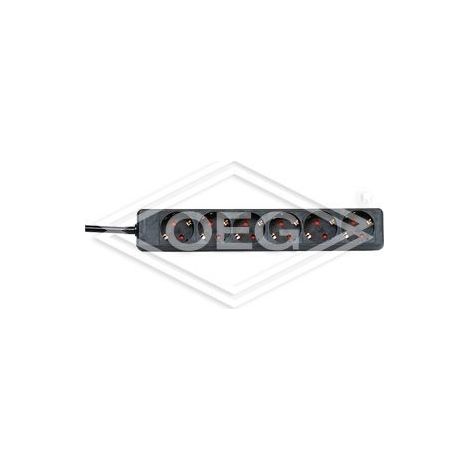 Kopp 120615007, Ciabatta elettrica a 6 prese, lunghezza cavo 1,4 m, slot a 45 gradi, presa multipla con protezione da contatto, nero