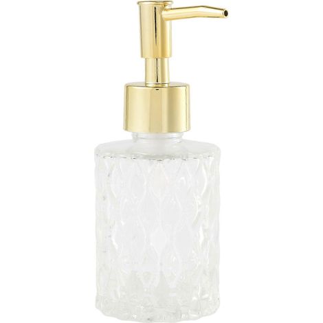 Distributeur de savon en verre multifonction pour cuisine et salle de bain (doré) (1/5)