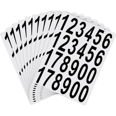Autocollants pour numéro de boîte aux lettres 5 cm - 10 feuilles d'autocollants imperméables (1/5)