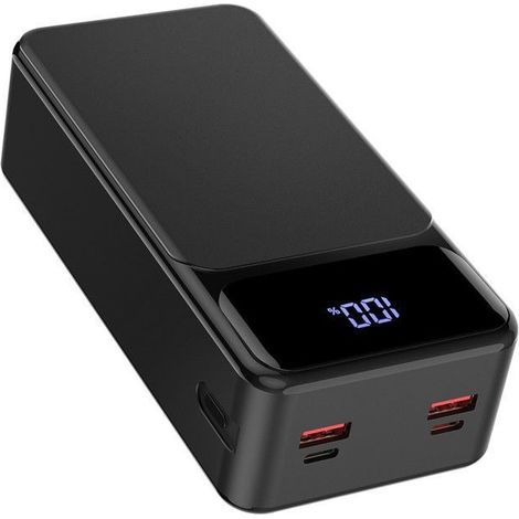 Batterie Externe 50000mAh, Chargeur USB Portable 22.5W PD3.0 QC3.0 Charge Rapide, HGANUS Power Bank 4 Ports avec Écran LED et Lampe Haute Luminosité, pour Camping Voyage Urgence Outdoor