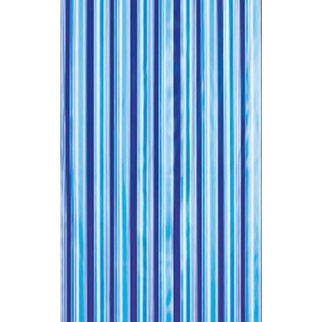 Rideau de douche 180x180cm, vinyle, bleu, rayures (1/2)