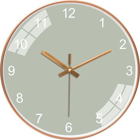 Horloge murale silencieuse ronde 12 pouces – Cadran clair chiffres arabes – Décoration moderne pour salon et chambre (1/4)