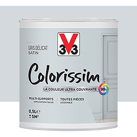 Peinture Multi-supports V33 Colorissim Satin Gris délicat 0,5 L