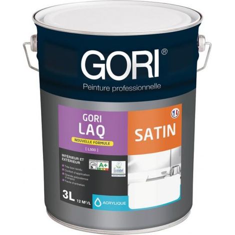 Peinture satin GORI LAQ Blanc Nouvelle Formule 3 L (1/2)