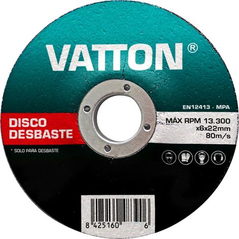 Disco de Desbaste 115x6.0x22 VATTON: Pulido Profesional