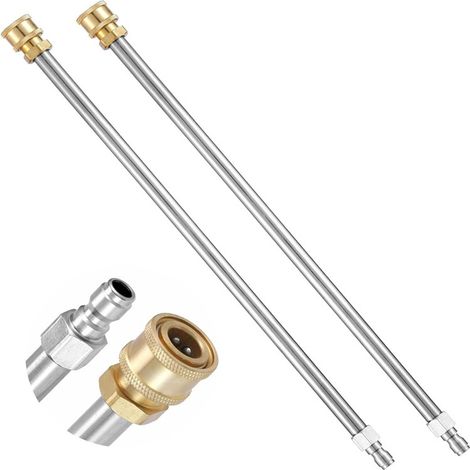 Set di 2 prolunghe per idropulitrice ad alta pressione, accessori per la pulizia delle grondaie, lancia telescopica di ricambio, ugelli per la pulizia dei vetri. (1/4)