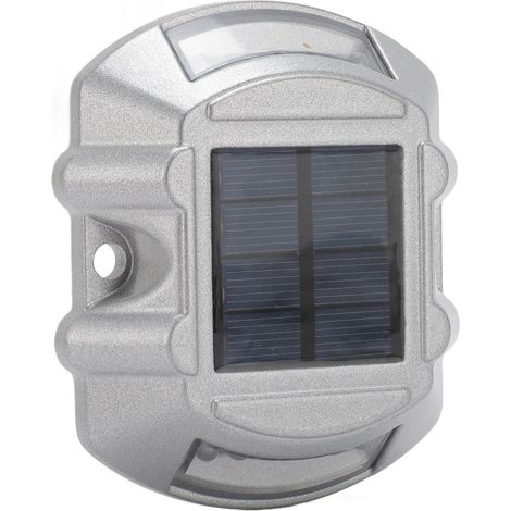Solarbetriebene Pollerleuchte aus Aluminiumlegierung, wasserdicht, 6 V, 1,8 W, für Stufen, Gehwege, Treppen, Gärten und Fußböden (rotes Licht). (1/5)