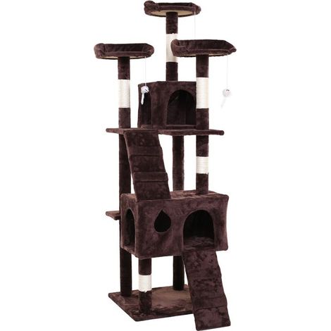 Kratzbaum Katzenbaum Katzenkratzbaum Kletterbaum Spielbaum für Katzen 170 cm XXL Braun (1/5)