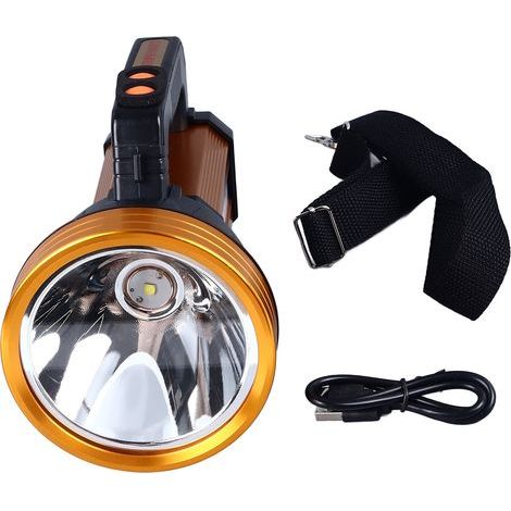 15W Outdoor Flashlight, 1000mAh, IP31, Ultra Bright, 3 Brightness Levels, Rechargeable, for Home Emergencies (1/5)