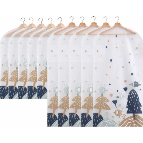 Green Mobility-Sac pour Housses de Vêtement, Sacs de Vêtements Respirant, 10 Pack Housse de Costume, Sacs à Vêtements Lavables Pliables pour Manteau de Costume Robes de Vêtements 60 90CM/60 120CM (1/5)