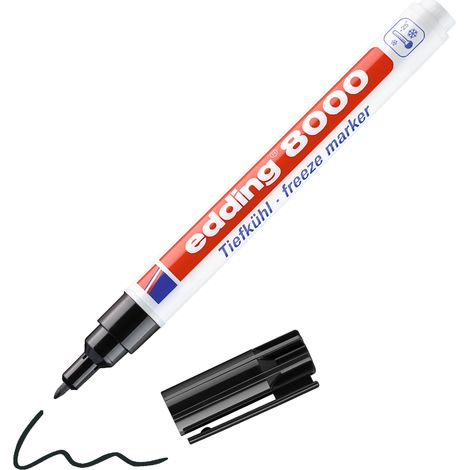 Edding - Marqueur pour surgelés E8000 noir - pour une écriture durable et résistante au gel sur les sachets et boites de congélation - 1 pc(s) (1/5)